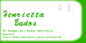 henrietta budos business card